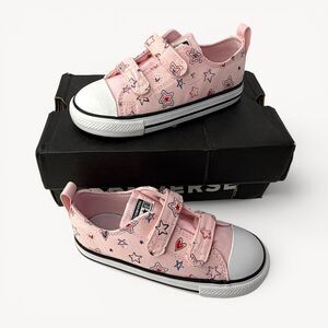 Converse Chuck Taylor All-Star Infant Pink Star Heart Sneakers Size 10